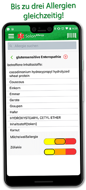 Wählen Sie bis zu drei Allergien gleichzeitig