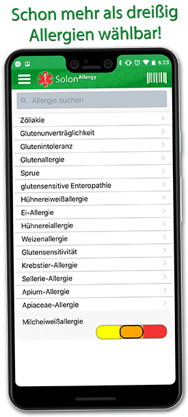 Bereits mehr als 30 Allergien in der App