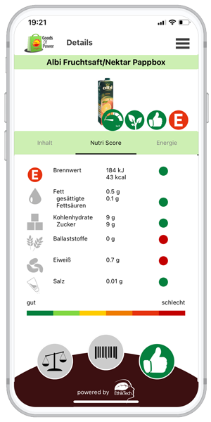 Nutri-Score Fitnessapp