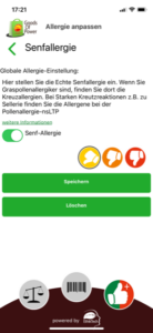 GesundheitsApp bei Senfallergie Symptome